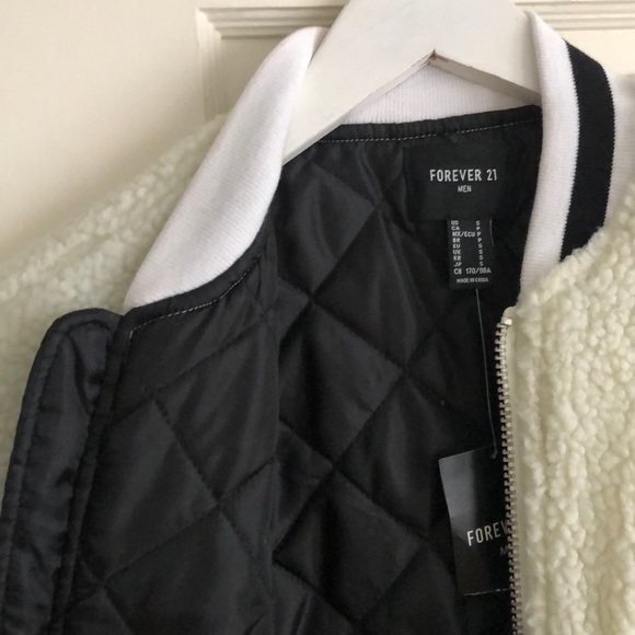 White Fuzzy Bomber Jacket - Picture 2 of 3